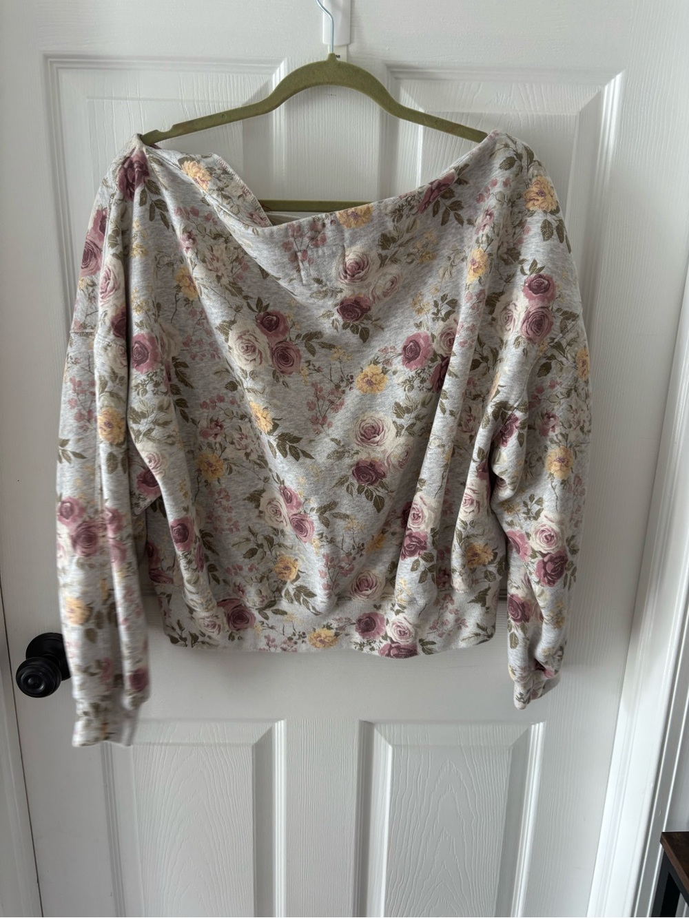 Floral Off-Shoulder Sweatshirt - Pink & Yellow Floral